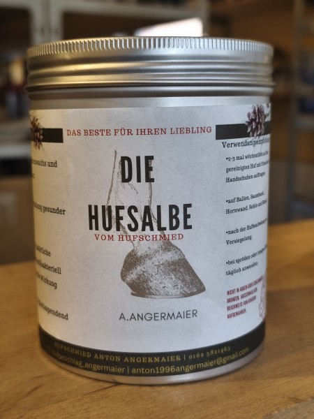 Die Hufsalbe (vom Hufschmied) mit Bienenwachs und Baumharz 500ml